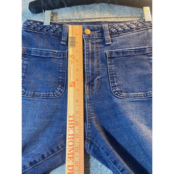 Celebrity Pink Flare Jeans Juniors 11/30 Blue Braided Waist Flare Bootcut Y2K - Picture 6 of 9